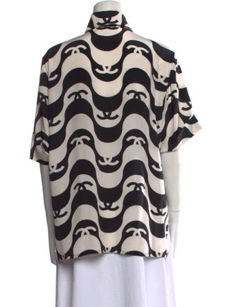Chanel 2021 Silk Button-Up Top