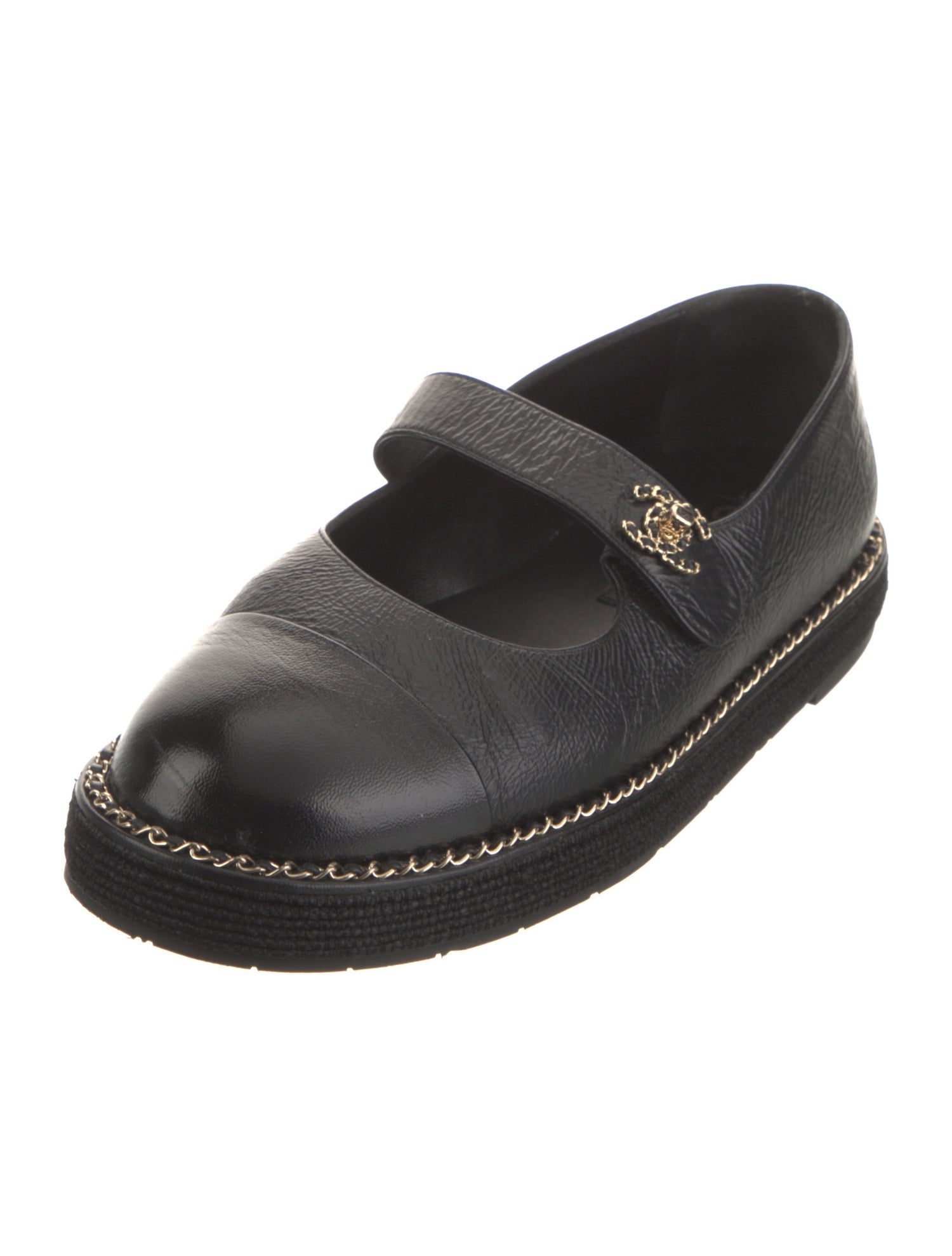 Chanel 2024 Interlocking CC Logo Mary Jane Flats