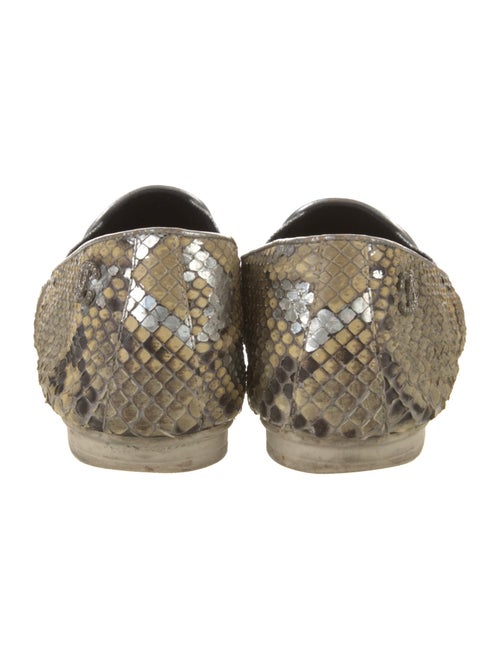 Chanel Interlocking CC Logo Snakeskin Loafers