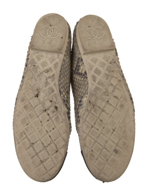 Chanel Interlocking CC Logo Snakeskin Loafers