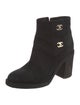 Chanel Interlocking CC Logo Suede Boots