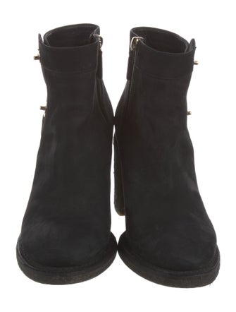 Chanel Interlocking CC Logo Suede Boots
