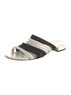 Chanel Interlocking CC Logo Patent Leather Slides