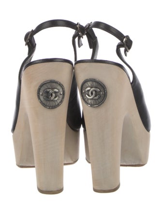 Chanel 2011 Interlocking CC Logo Slingback Pumps