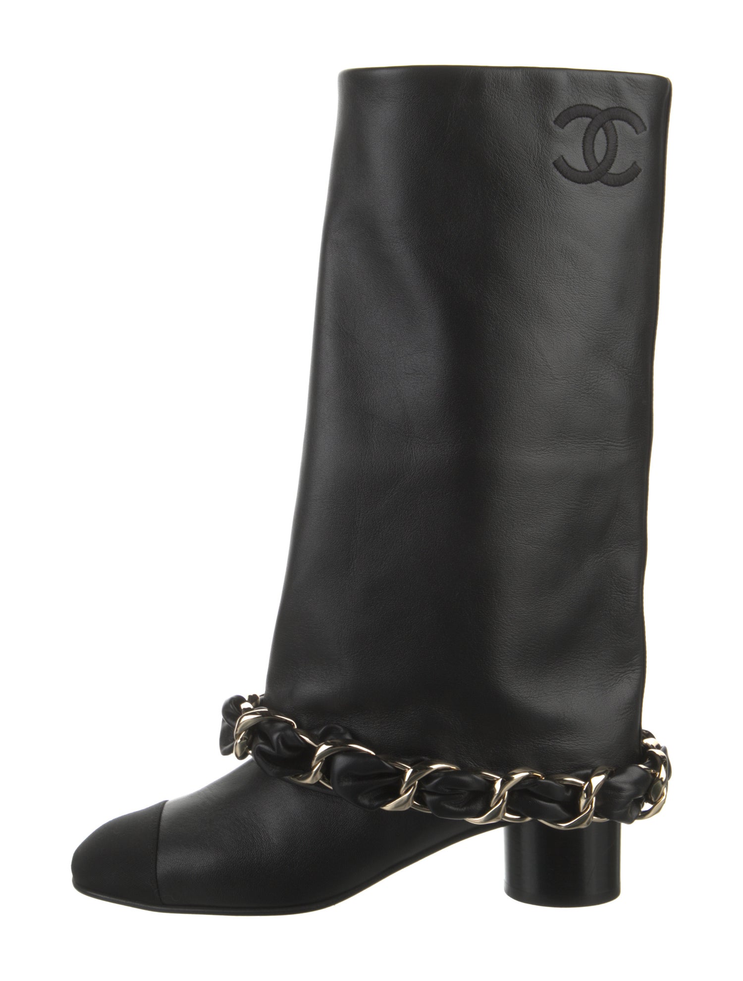 Chanel 2025-2026 Interlocking CC Logo Moto Boots
