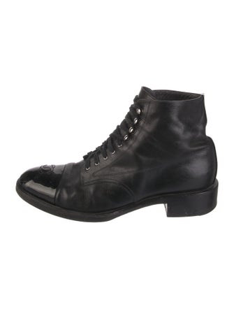 Chanel 2017 Interlocking CC Logo Combat Boots
