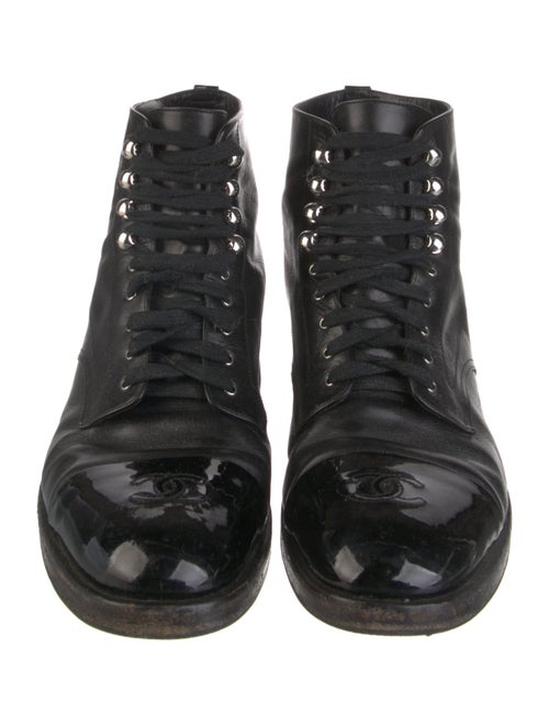 Chanel 2017 Interlocking CC Logo Combat Boots