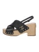 Chanel Interlocking CC Logo Leather Slingback Sandals