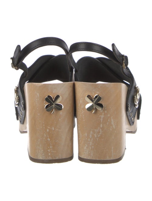 Chanel Interlocking CC Logo Leather Slingback Sandals