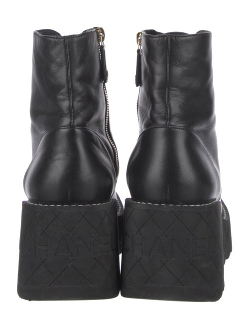 Chanel Interlocking CC Logo Leather Combat Boots