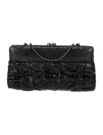 Chanel Python CC Frame Clutch On Chain