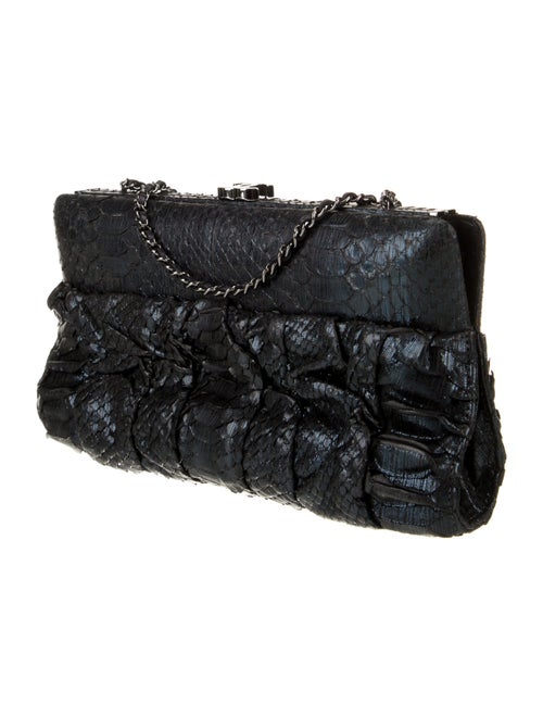 Chanel Python CC Frame Clutch On Chain