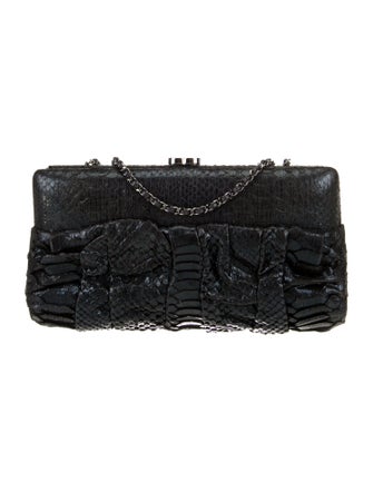 Chanel Python CC Frame Clutch On Chain