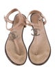 Chanel Interlocking CC Logo Snakeskin T-Strap Sandals