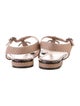 Chanel Interlocking CC Logo Snakeskin T-Strap Sandals