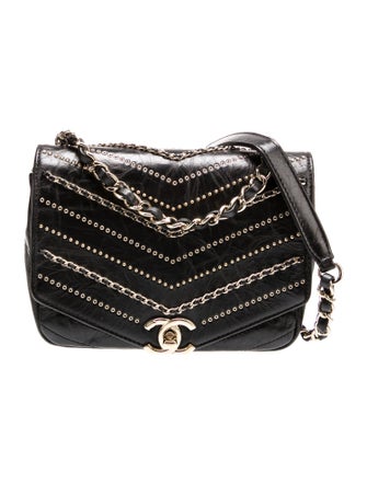 Chanel Mini Chevron Studded Flap Bag