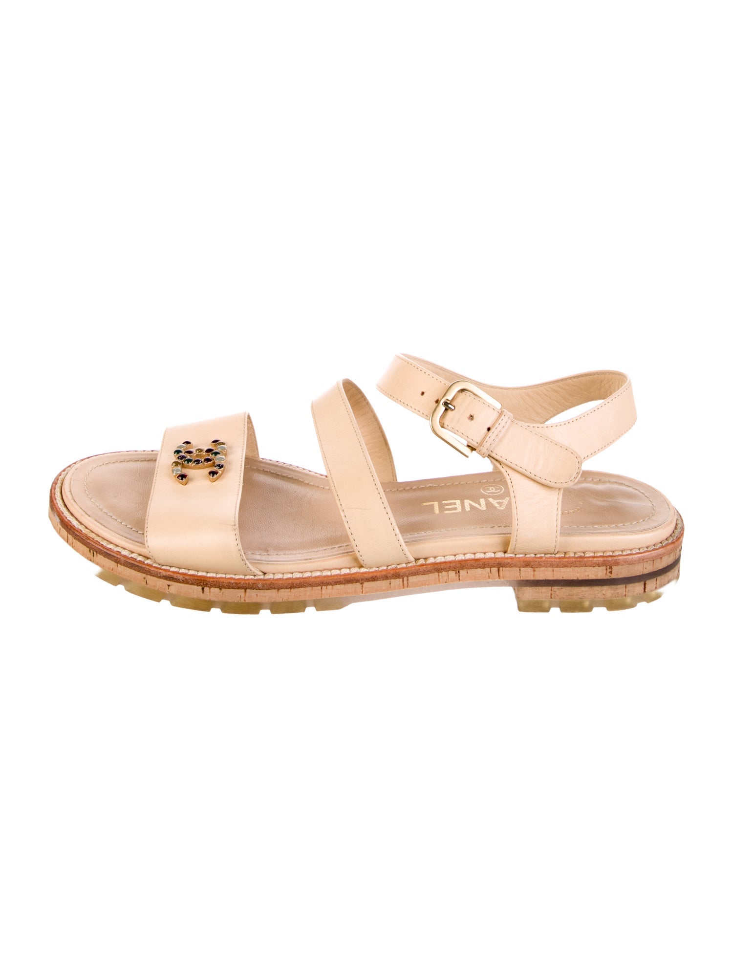 Chanel 2015 Interlocking CC Logo Sandals