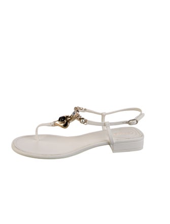 Chanel 2023 Interlocking CC Logo T-Strap Sandals