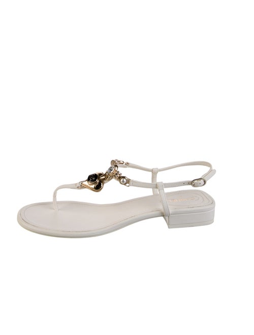 Chanel 2023 Interlocking CC Logo T-Strap Sandals