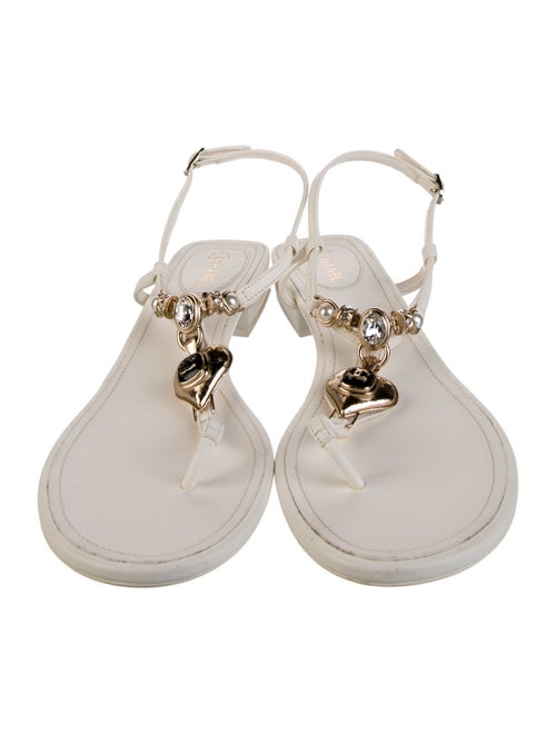 Chanel 2023 Interlocking CC Logo T-Strap Sandals