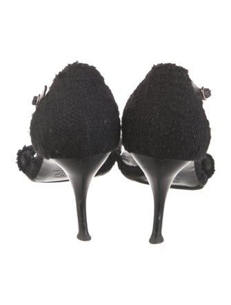 Chanel Interlocking CC Logo Tweed Sandals