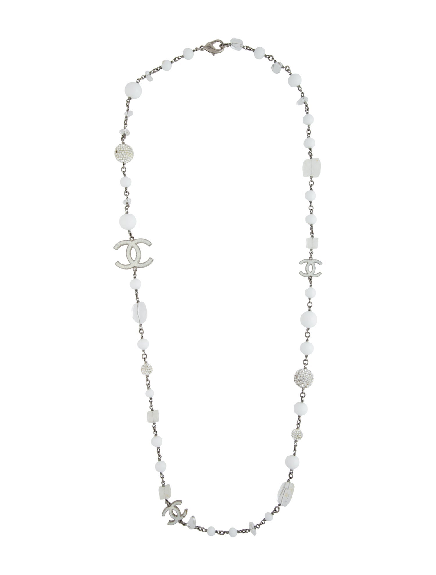Chanel Strass & Resin CC Ice Cube Station Necklace