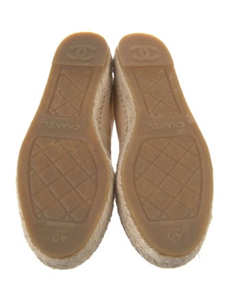 Chanel Interlocking CC Logo Leather Espadrilles