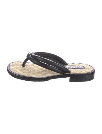 Chanel 2022 Interlocking CC Logo Flip Flops