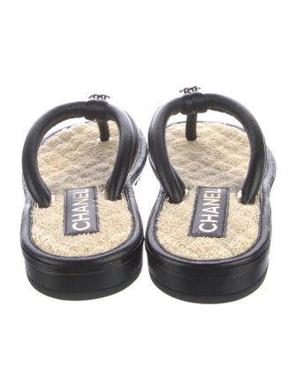 Chanel 2022 Interlocking CC Logo Flip Flops