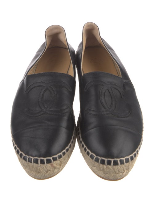 Chanel Interlocking CC Logo Lambskin Espadrilles