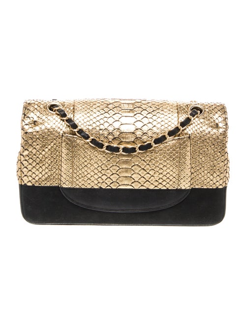 Chanel Classic Medium Python Double Flap Bag