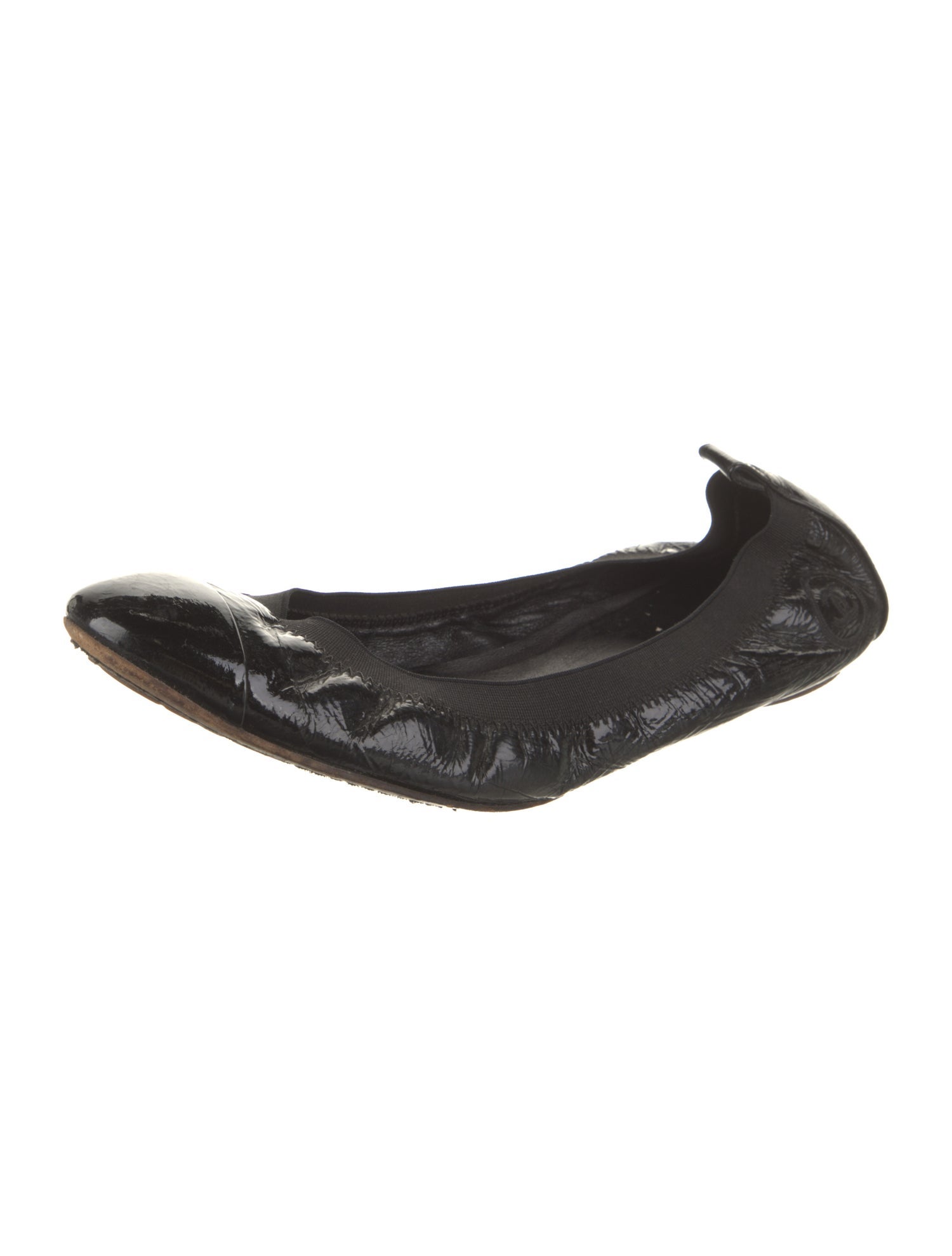 Chanel Interlocking CC Logo Leather Ballet Flats
