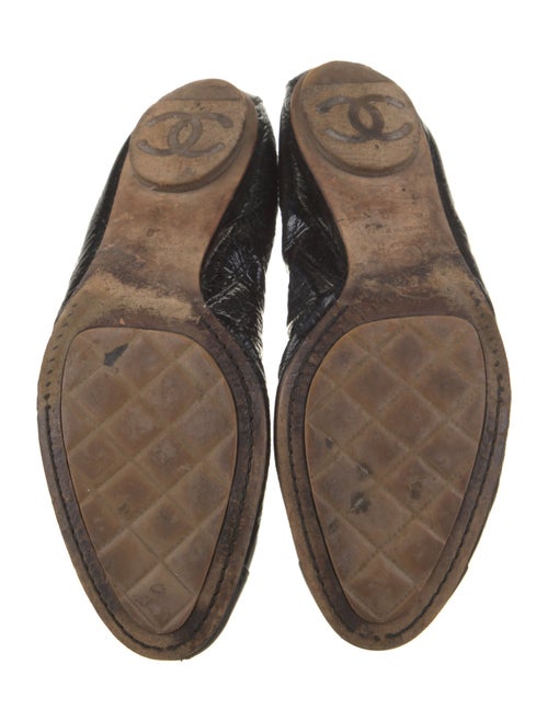 Chanel Interlocking CC Logo Leather Ballet Flats