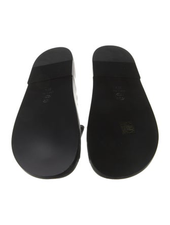 Chanel Interlocking CC Logo Leather Slides