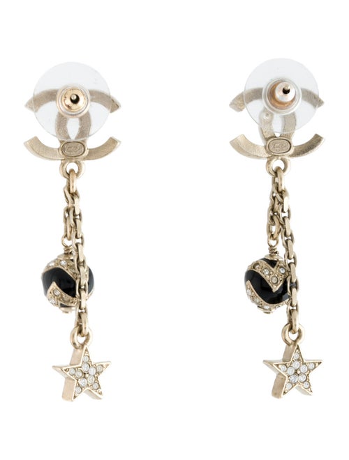 Chanel 2023 Resin & Strass CC Drop Earrings