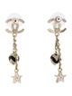 Chanel 2023 Resin & Strass CC Drop Earrings