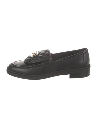 Chanel Interlocking CC Logo Leather Loafers