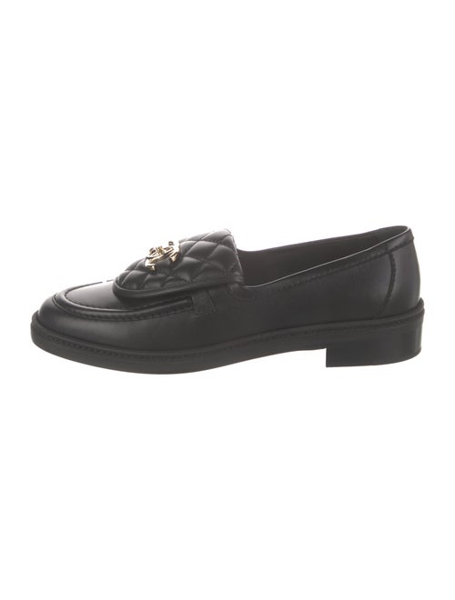 Chanel Interlocking CC Logo Leather Loafers