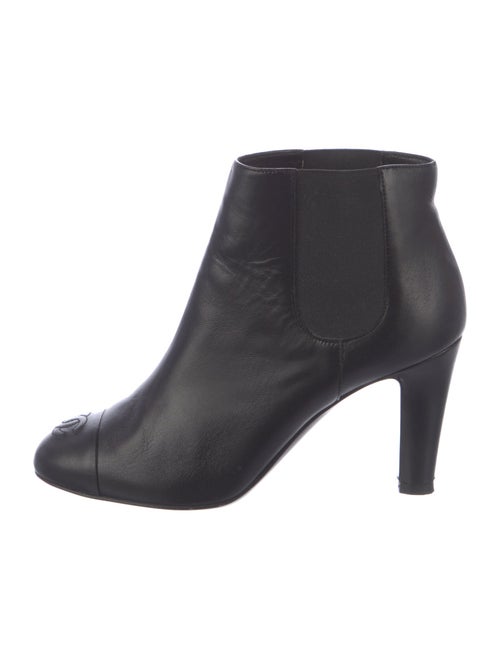 Chanel Interlocking CC Logo Leather Chelsea Boots