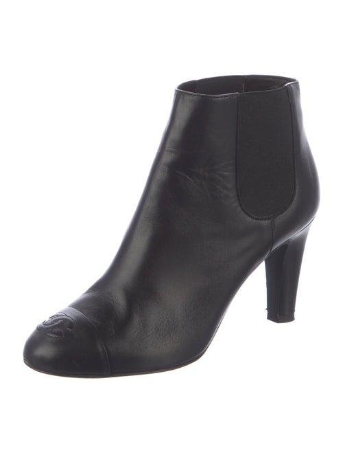 Chanel Interlocking CC Logo Leather Chelsea Boots