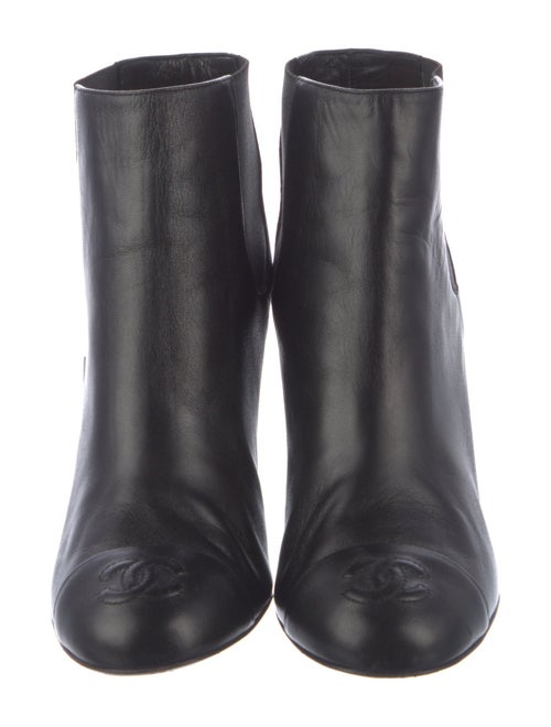 Chanel Interlocking CC Logo Leather Chelsea Boots