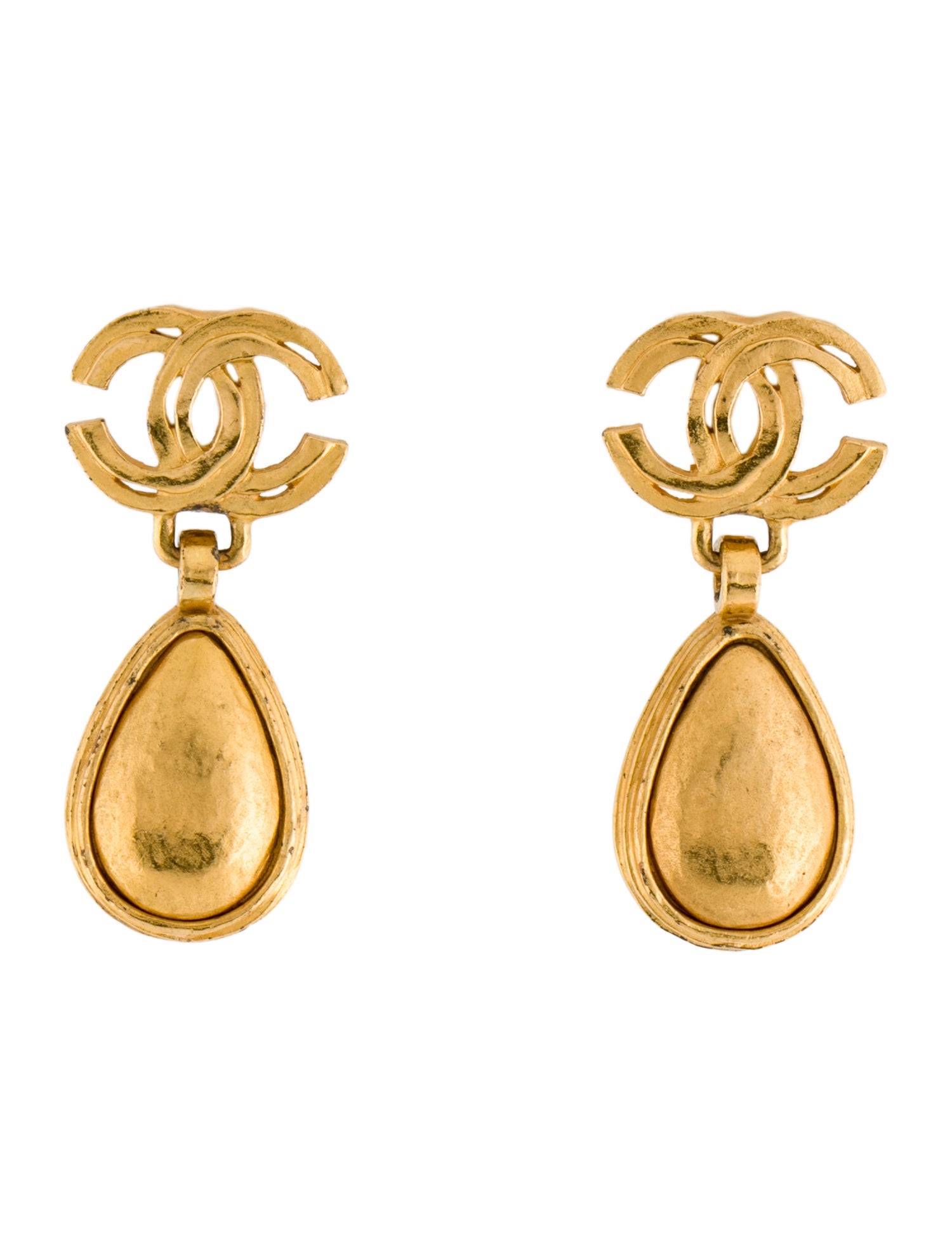Chanel Vintage CC Clip-On Drop Earrings