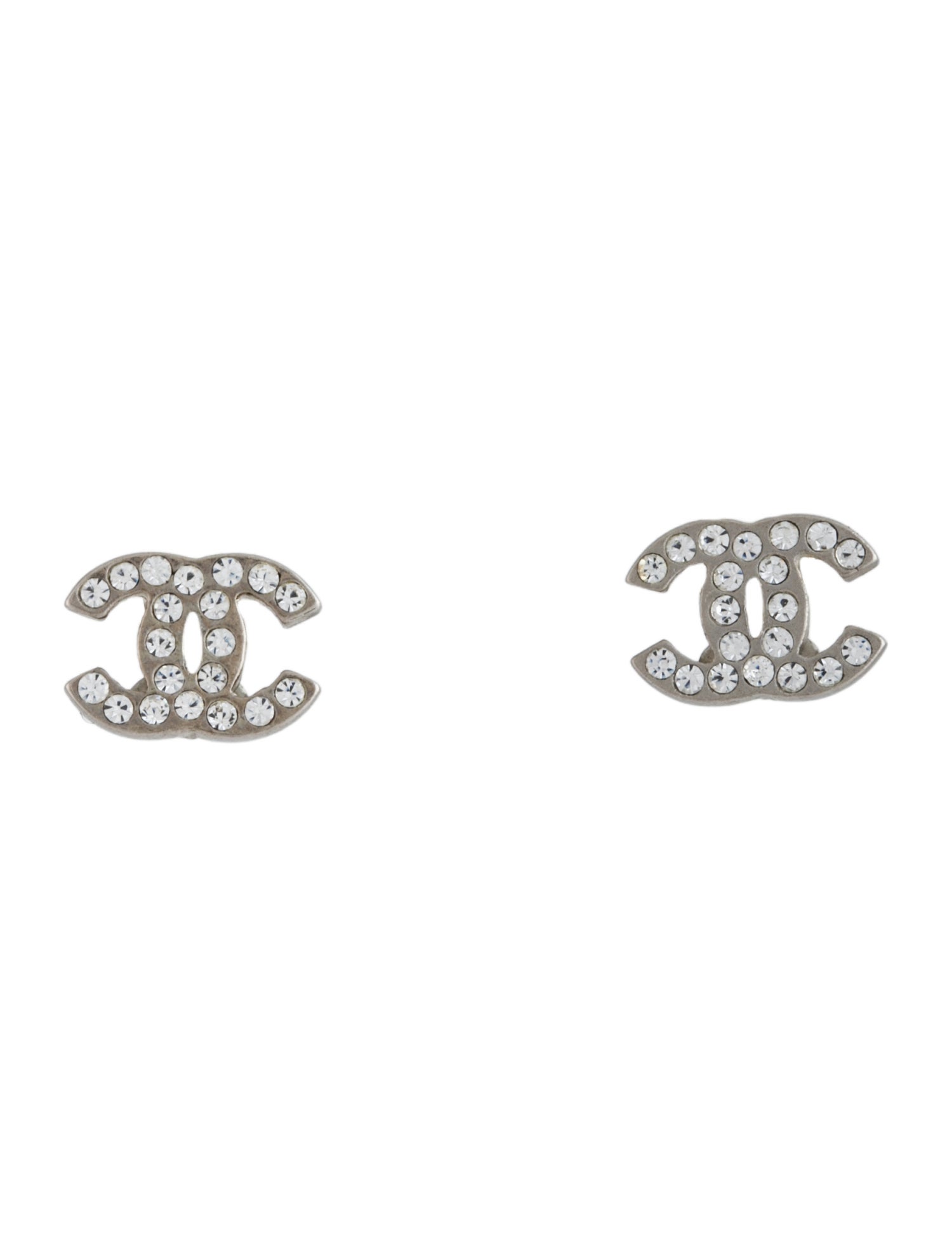 Chanel Strass CC Stud Earrings