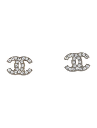 Chanel Strass CC Stud Earrings