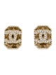 Chanel 2024 Strass CC Stud Earrings