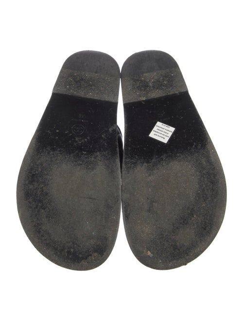 Chanel Interlocking CC Logo Leather Slides