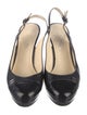 Chanel Interlocking CC Logo Leather Slingback Pumps