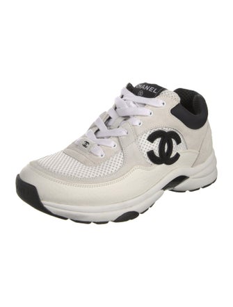 Chanel Leather Colorblock Pattern Sneakers