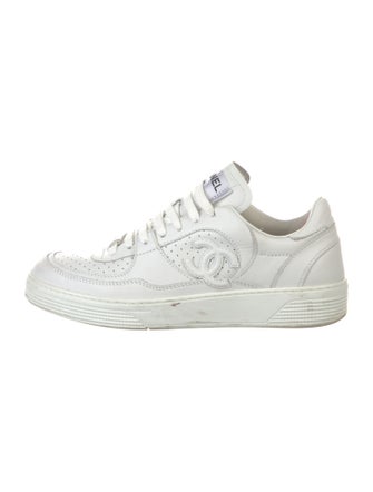 Chanel Interlocking CC Logo Leather Sneakers