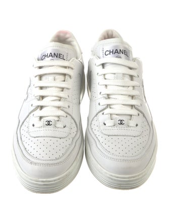 Chanel Interlocking CC Logo Leather Sneakers